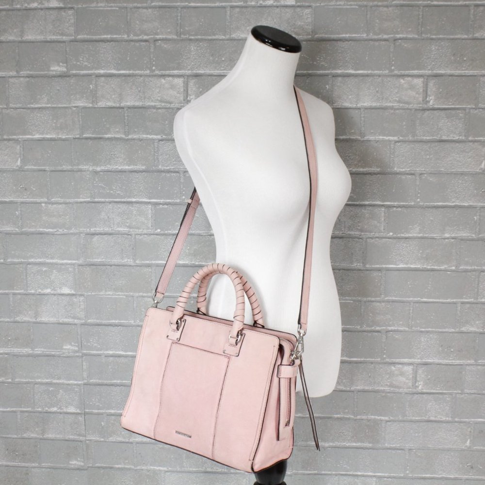 Rebecca Minkoff Bree Crossbody Satchel Blush Pink Suede - Picture 2 of 12